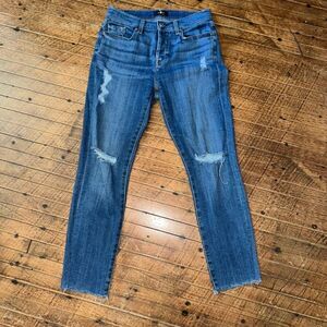 7 for all Mankind 24 Josephina distressed multi button jeans